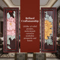 178cm Extra Long Blossom Prosperity Jade Relief Wall Art，Eyun Chinese Solid Wood Frame，Living Room&Dining Room Decor